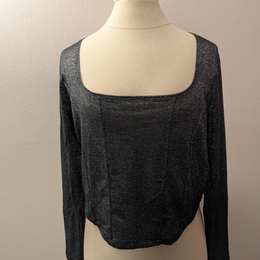 Hollister Shimmering Black Long Sleeve Top